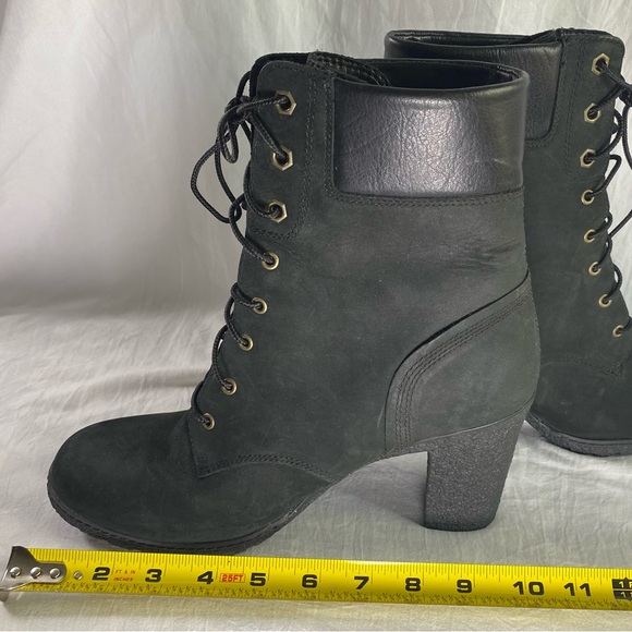 Timberland Shoes - Timberland Black Leather Suede Glancy 3.5” Heel 8432A 4834 Size 10 EUC